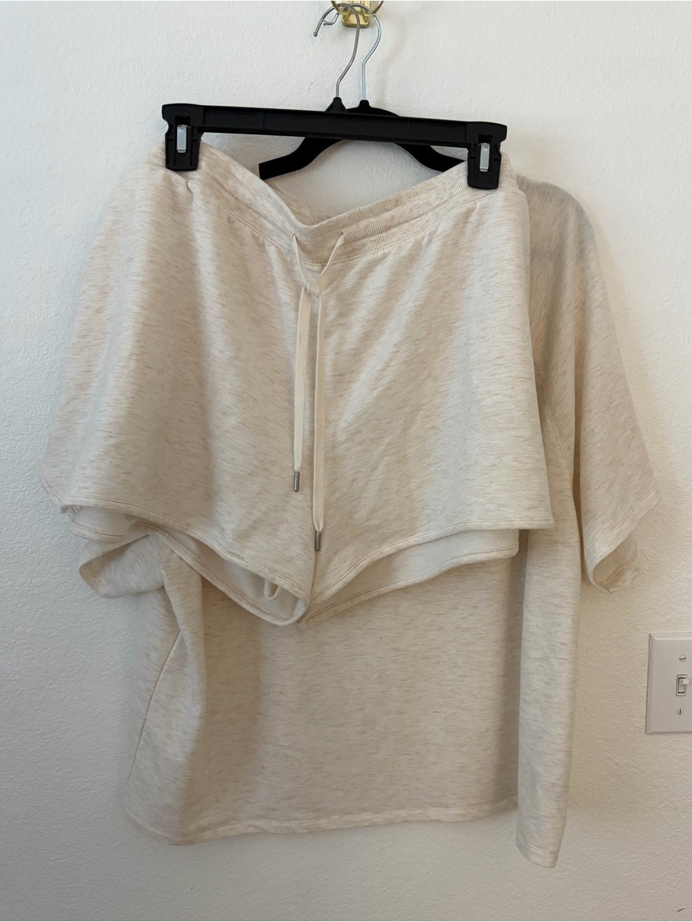 Size 2X Super Soft Knit Oatmeal Shorts Lounge Set